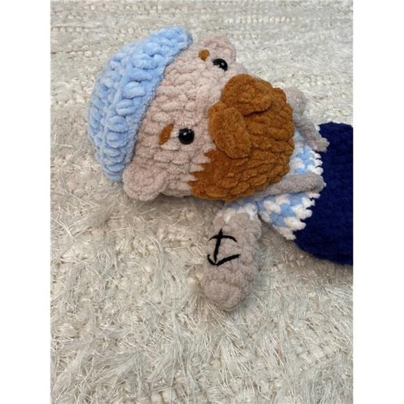 New Handmade Crochet Mr. Merman Child's Snuggler/Lovey - Picture 4 of 5